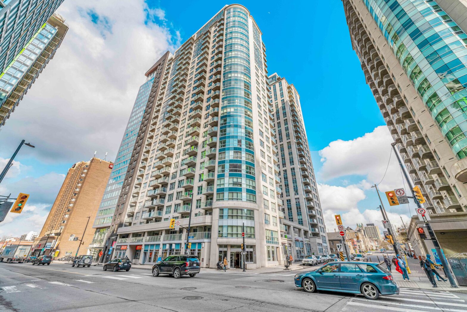 Large condominium overlooking Rideau Street.