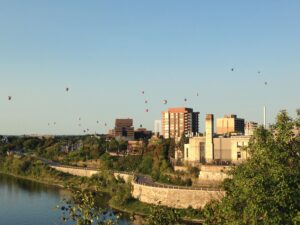 Ottawa's lookout at Major's Hill Park during the Gatineau Hot Air Balloon festival.